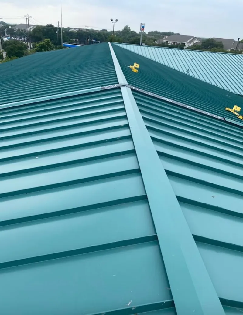 Green commercial metal roof ridge and valley for Metal Roof Repair in Forrest City